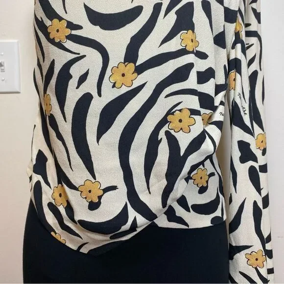 Nanushka Black and Cream Floral Blouse - Picture 8 of 16